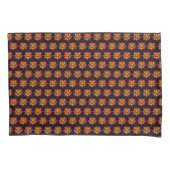 Red Collarette Dahlia Floral Pattern on Black Kussensloop (Voorkant-Links)