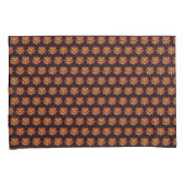 Red Collarette Dahlia Floral Pattern on Black Kussensloop (Voorkant-Rechts)