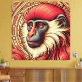 RED COLOBUS MONKEY LIJST ART CANVAS AFDRUK (Insitu (Woonkamer))