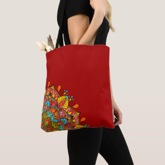 Red Colorful Mandala Shoulder Draagtas