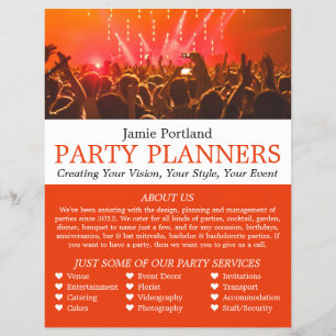 Red Concert Crowd, Party Event Planner Adverteren Flyer