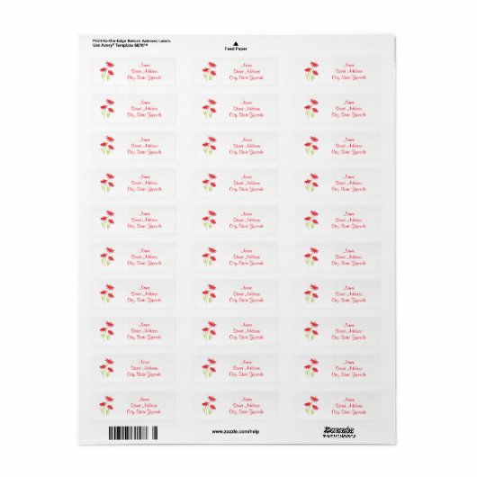 Red Coneflowers Etiket (Full Sheet)