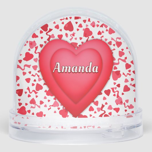 Red Confetti Hearts Personalized (Arrière)