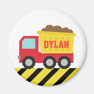 Red Construction Dump Truck Personated Magnet Magneet