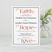 Red Contemporary Christian Wedding Invitations (Debout devant)