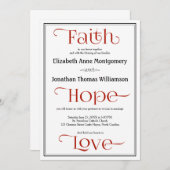 Red Contemporary Christian Wedding Invitations (Devant / Derrière)