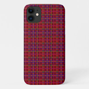 Red controleerde tartan met porranen, iPhone 11 hoesje