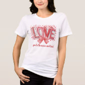 Red Coquette Bow and Love Letters Valentines Day Tri-Blend Shirt (Voorkant)