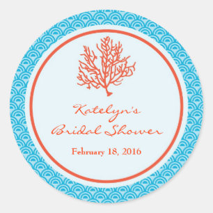 Red Coral Favor Sticker