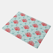 Red Coral Pattern 1 Deurmat (Schuin)