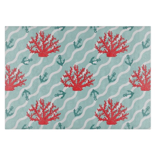 Red Coral Pattern 1 Snijplank (Voorkant)