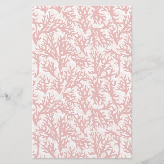 Red Coral Pattern 2 Briefpapier (Voorkant)