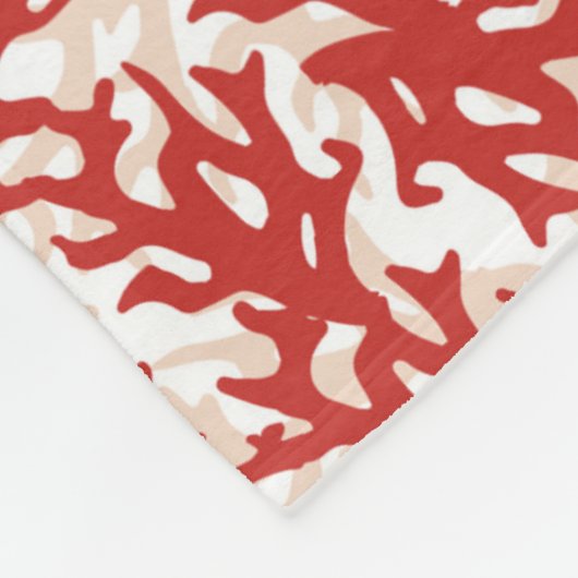 Red Coral Pattern 2 Fleece Deken (Hoek)