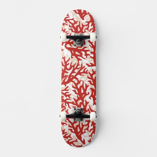 Red Coral Pattern 2 Skateboard (Voorkant)