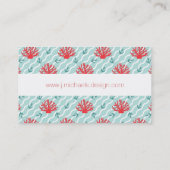 Red Coral Pattern Visitekaartje (Achterkant)