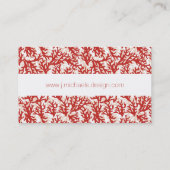 Red Coral Pattern Visitekaartje (Achterkant)