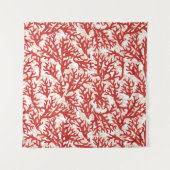 Red Coral Pattern Wandkleed (Voorkant (horizontaal))