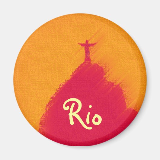 Red Corcovado Rio-Brasil Magneet (Voorkant)