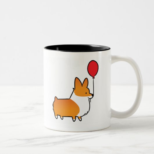 Red Corgi Balloon Mok | CorgiDingen (Rechts)
