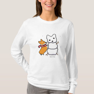 Red Corgi Snowman Shirt