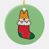 Red Corgi Stocking Ornament | CorgiDingen (Achterkant)