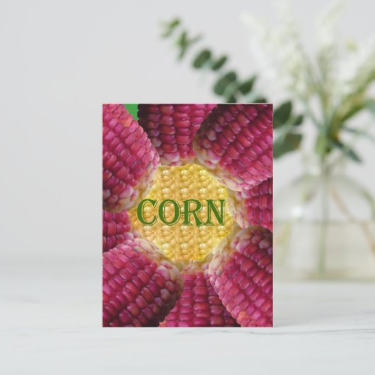 Red Corn Pattern Briefkaart (Staand voorkant)