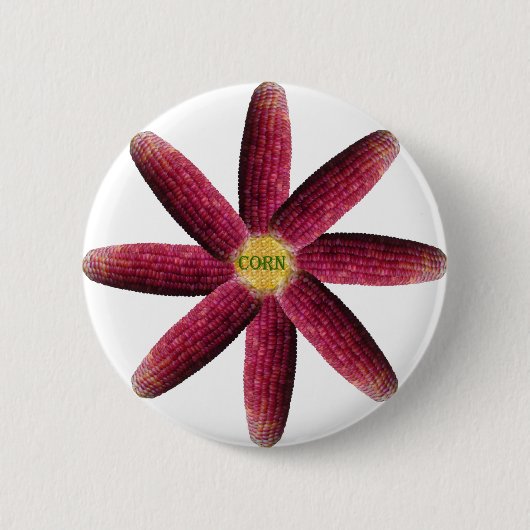 Red Corn Pattern Ronde Button 5,7 Cm (Voorkant)