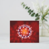 Red Corona Virus Covid Biology Briefkaart (Staand voorkant)
