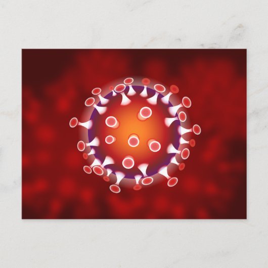 Red Corona Virus Covid Biology Briefkaart (Voorkant)