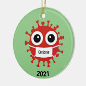Red Coronavirus Covid-19 Omicron Variant Ornament (Links)