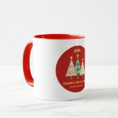 Red Corporate Christmas Holiday  Mok (Voorkant links)