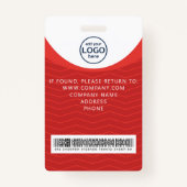 Red Corporate Visitor Pass ID Barcode Badge (Achterkant)