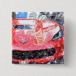 Red Corvette Button