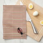 Red Country Folk Gingham Checks Theedoek (Quarter Fold)