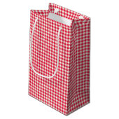 Red Country Gingham Check Patroon Klein Cadeauzakje (Achterkant Gekanteld)