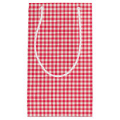 Red Country Gingham Check Patroon Klein Cadeauzakje (Voorkant)
