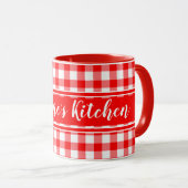 Red Country Gingham Decor Farmhouse Mok (Voorkant rechts)