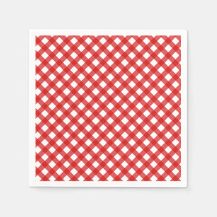 Red Country Style Gingham Patroon Servet