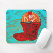 Red Cowboy Boot Mousepad Muismat (Met muis)