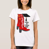 Red Cowboy Boots Afstuderen T-shirt (Voorkant)
