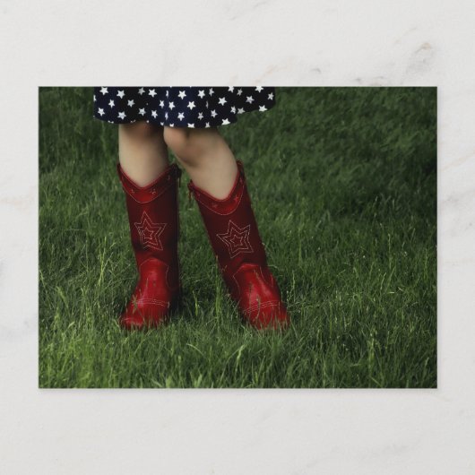 Red Cowboy Boots Briefkaart (Voorkant)
