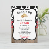 Red Cowboy Rodeo Invitation d'anniversaire (Debout devant)