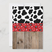 Red Cowboy Rodeo Invitation d'anniversaire (Dos)