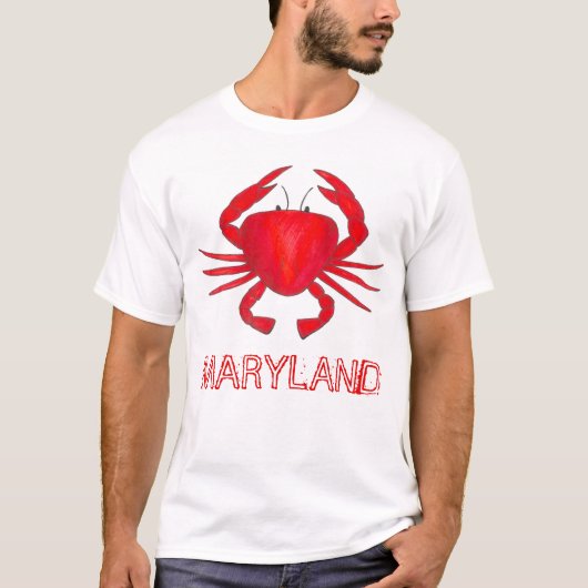 Red Crab Baltimore Maryland Crabs Seafood T-shirt (Voorkant)