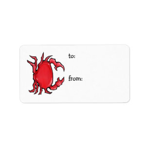 Red Crab Gift Label