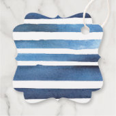 Red Crab Navy Blue Stripes Nautical Dank je Bedankjes Labels (Achterkant)