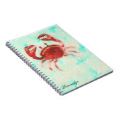 Red Crab Ocean Elegant Beach Custom Journal (Côté Droit)