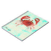 Red Crab Ocean Elegant Beach Custom Journal (Côté gauche)