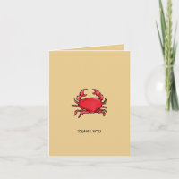 Red Crab Sand Bedankt Opmerking Kaart