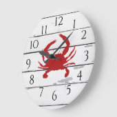 Red Crab Ship Strand Rustiek Schilderij Grote Klok (Hoek)
